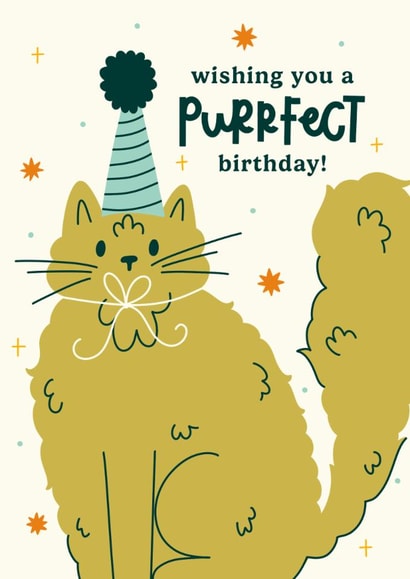 Cute Birthday Card - Purrfect Birthday created by Abbie Imagine