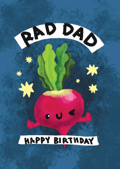Cute Birthday Card - For Dad - Rad Dad created by The Playful Indian