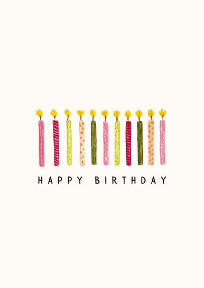 Classic Birthday Card - Colourful Candles created by Chipper Prints