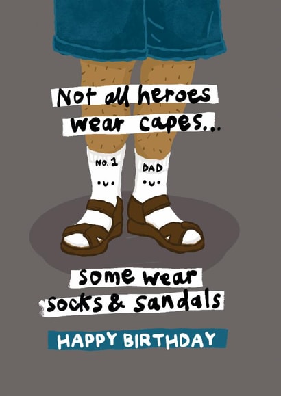 Funny Birthday Card - For Dad - Socks & Sandals created by The Playful Indian