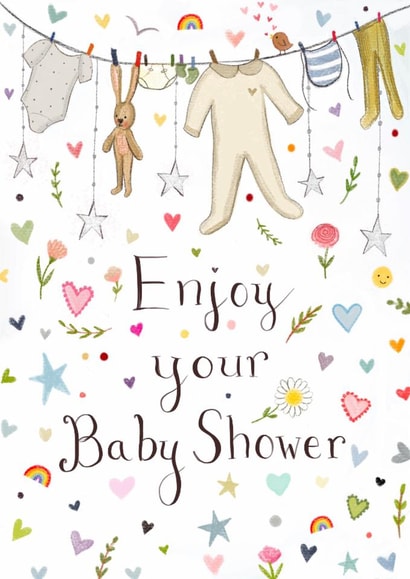 Cute New Baby Card - Enjoy Your Baby Shower created by Love Lucy Illustration
