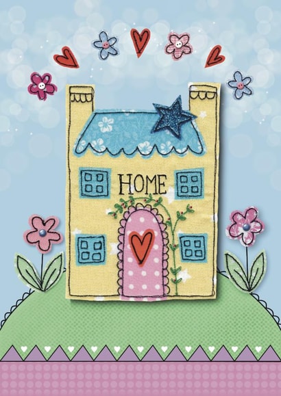 Cute New Home Card - Fabric House created by Spells and Spindles