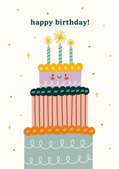 Cute Birthday Card - Smiley Cake created by Abbie Imagine