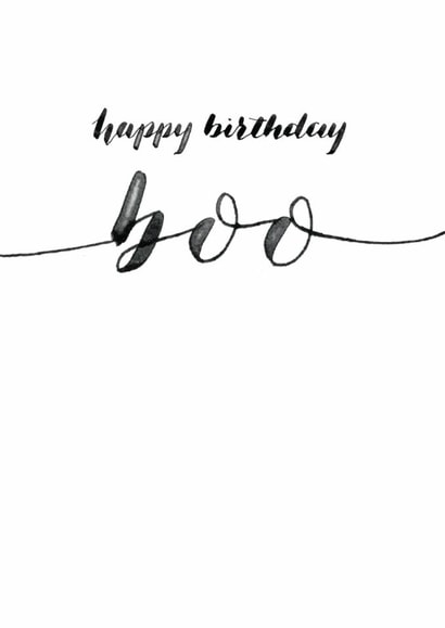 Classic Birthday Card - Calligraphy - Happy Birthday Boo created by Rebecca Prinn