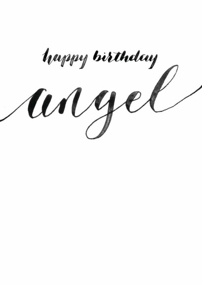 Classic Birthday Card - Calligraphy - Happy Birthday Angel created by Rebecca Prinn