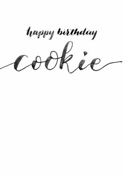 Classic Birthday Card - Calligraphy - Happy Birthday Cookie created by Rebecca Prinn