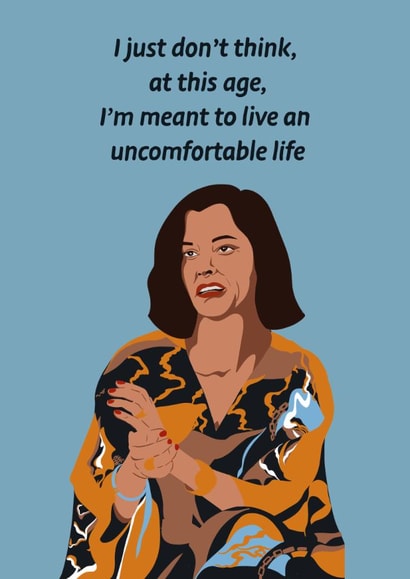 White Lotus Funny Quote Card – Victoria Ratliff “Uncomfortable Life” created by Wishyu 