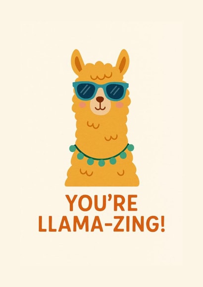 Punny Congratulations/Thank You Card - Llama created by Ink Icons 