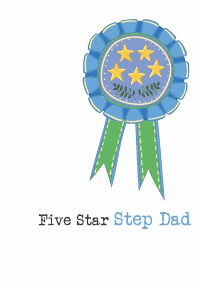 Classic Fathers Day Card - For Step Dad - Five Stars created by Dandelion Stationery