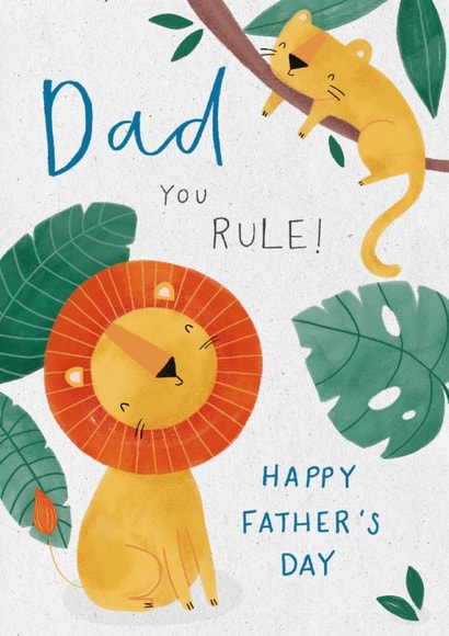 Cute Father's Day Card - Lions - You Rule! created by Dandelion Stationery
