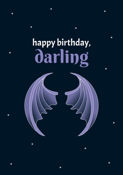ACOTAR Birthday Card – Rhysand “Happy Birthday, Darling” - Fae Fantasy Book Gift created by Digital Waves