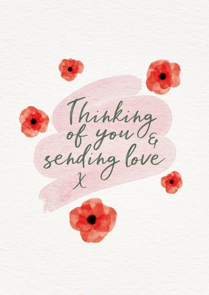 Classic Thinking Of You Card - Poppies - Sending Love created by Fliss Muir