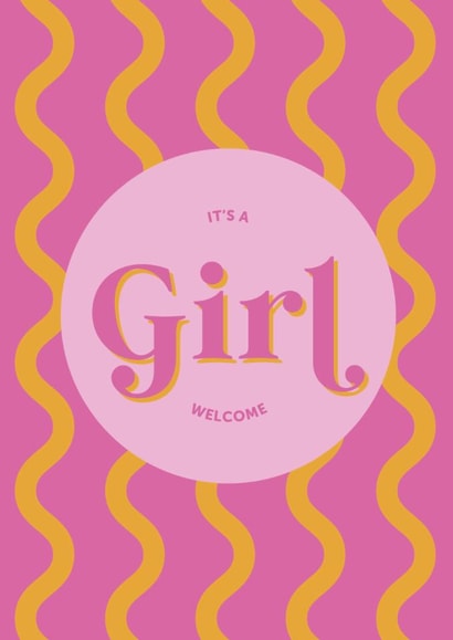 It's a girl welcome new baby card created by Holmes Design Co.
