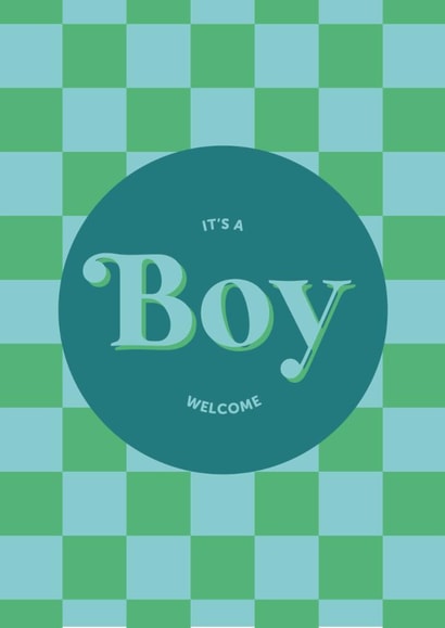 It's a boy welcome new baby card created by Holmes Design Co.