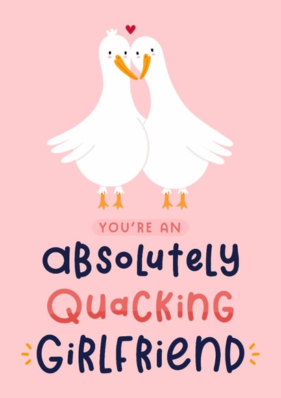 Cute Anniversary Card - For Girlfriend - Duck Pun created by Joanne Hawker