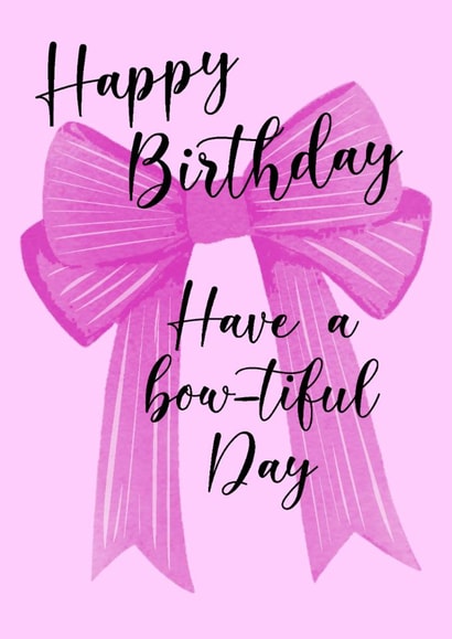 Pretty Bow Birthday Card for Her - Coquette Pink Bow for Friend created by Alexia Mickleburgh