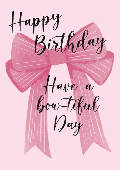 Pretty Bow Birthday Card for Her - Coquette Pink Bow for Friend created by Alexia Mickleburgh