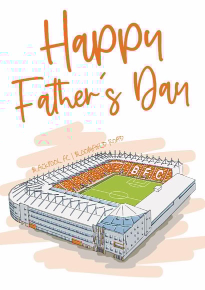 Football Father's Day Card - Blackpool FC - Stadium created by Moo & Snip