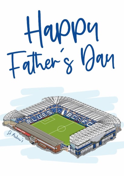 Football Father's Day Card - Birmingham City FC - Stadium created by Moo & Snip