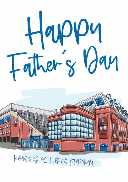 Football Father's Day Card - Rangers FC - Ibrox Stadium created by Moo & Snip