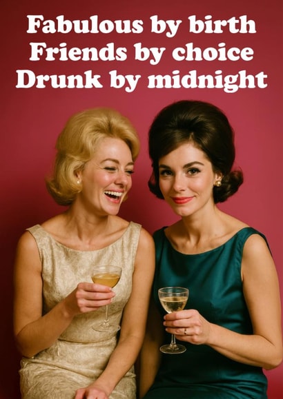 Funny Birthday Card - For Her - Drunk By Midnight created by Dean Morris Cards