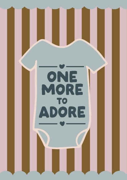 Modern Pregnancy Card - One More To Adore - Baby Grow created by HollieGraphik