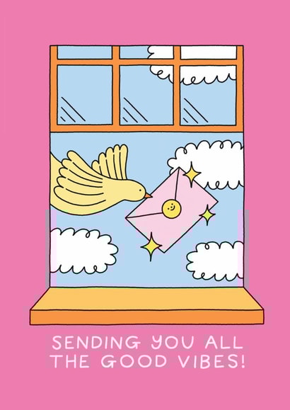 Cute Good Luck Card - Sending Good Vibes created by Stormy Knight