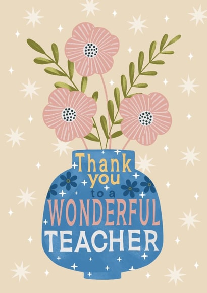 Classic Thank You Card - For Teacher - Flowers created by Louise Brainwood