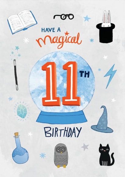 Classic 11th Birthday - For Him - Magic created by Pencilface