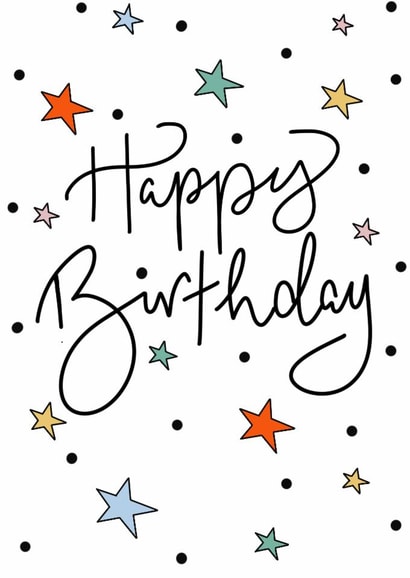 Classic Birthday Card - Stars - Simple Design created by Ink & Etch