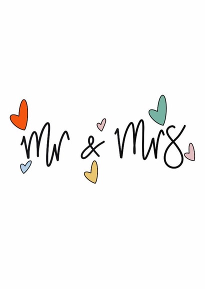 Funky & bright wedding day card for the happy new couple created by Ink & Etch