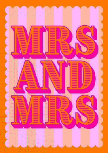 Mrs and Mrs wedding card for female couple created by Nina Bombina