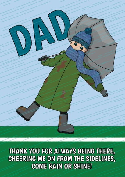 Fun Father's Day/Birthday Card - For Dad - Cheering Rain Or Shine created by @Cupsie's Creations