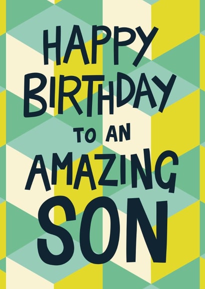Classic Birthday Card - Amazing Son created by Christine Cuddihy Illustration
