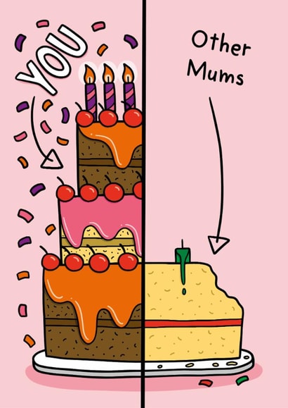 Funny Birthday Card - For Mum - Cake created by TeePee Creations
