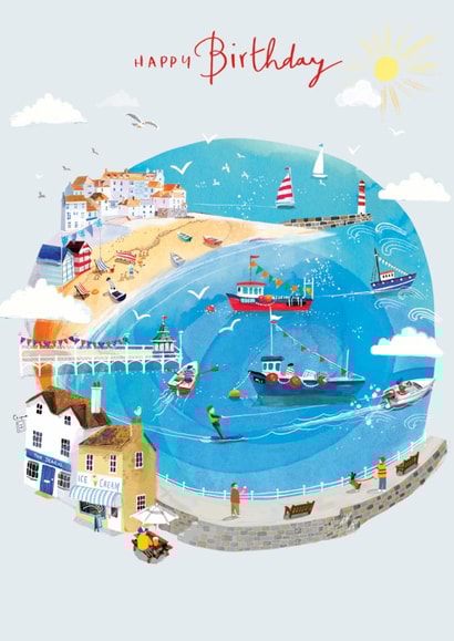 Classic Birthday Card - Boats - Seaside created by Ling Design