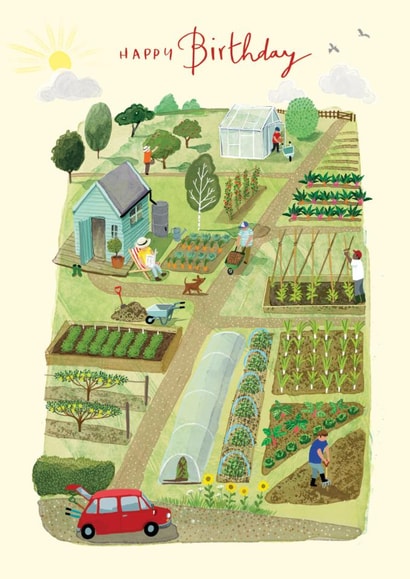 Classic Birthday Card - Garden - Allotment created by Ling Design