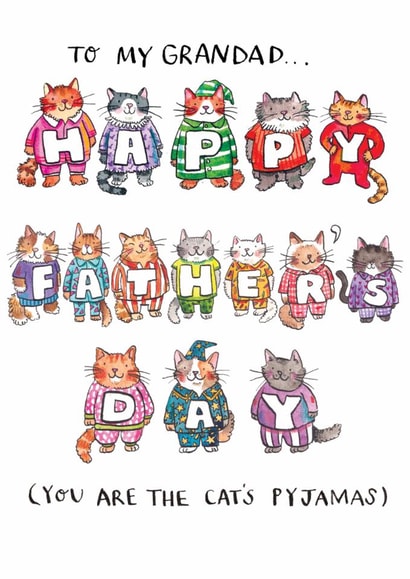 Cute Father's Day Card - For Grandad - Cat's Pyjamas created by Jelly Armchair