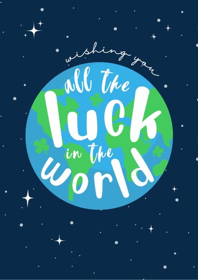 Fun Good Luck Card - All The Luck In The World - Stars created by @hollielonglanddesigns