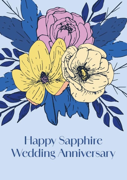 Classic Anniversary Card - 45th - Sapphire Wedding created by Sazerelli Designs
