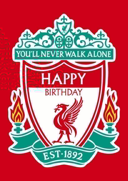 Liverpool Birthday Card - You'll Never Walk Alone - Happy Birthday Badge created by Pink Peach Cards