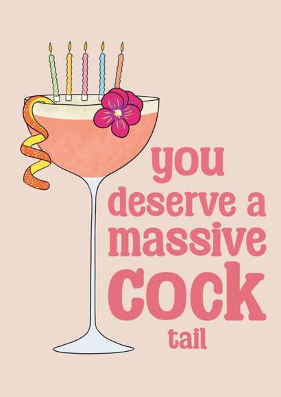 Rude Birthday Card - Massive Cocktail created by Stuck Shop Gifts