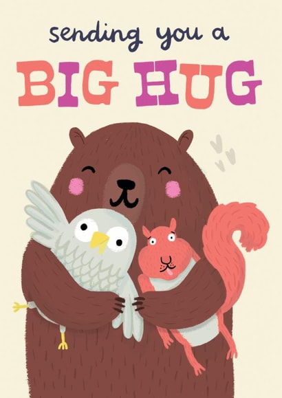Cute Thinking Of You Card - Big Hug created by Lisa Greener