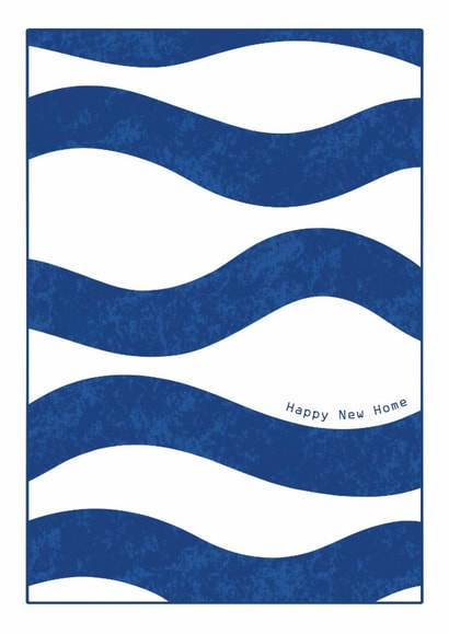 Modern New Home Card - Blue Waves created by Sophie Kent Illustration