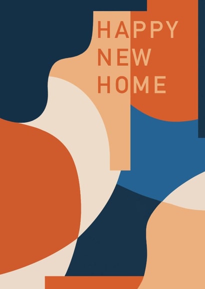 Arty New Home Card - Retro Abstract Pattern created by Sophie Kent Illustration