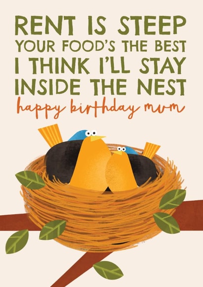 Funny Birthday Card - For Mum - Birds created by AbiGoLucky