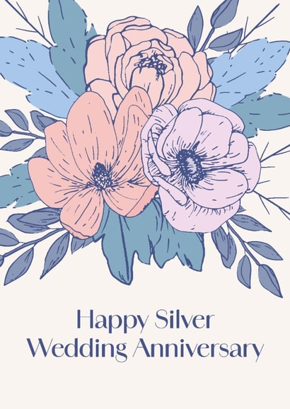 Classic Anniversary Card -25th - Silver Wedding created by Sazerelli Designs