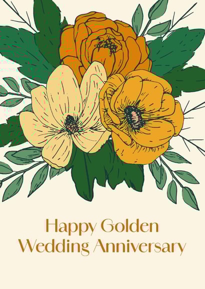Classic Anniversary Card - 50th - Golden Wedding created by Sazerelli Designs