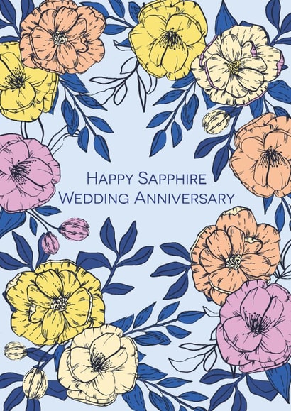 Classic Anniversary Card - 45th - Sapphire created by Sazerelli Designs