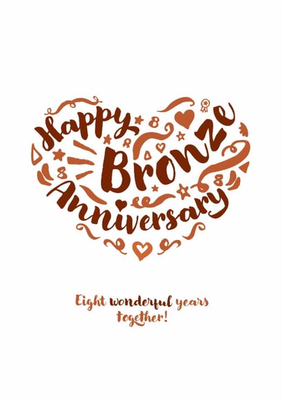Classic Bronze Anniversary card - for your significant other or a special couple created by Fatchair Print